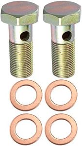 X AUTOHAUX 2 Set Banjo Bolt Brake Fitting Adapter Kit M18x1.5 Brake Line Thread Single Banjo Bolt with 18mm Spacers