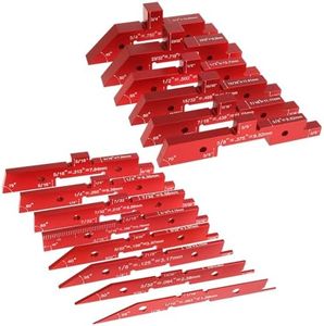 Abizarch Router Table Setup Bars,14pcs Aluminum Precision Setup Blocks Height Gauge Set for Router Table Saw Accessories and Angle Woodworking Set Up