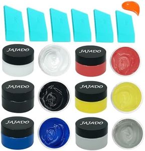 JAJADO 6 Jars Chalk Paste Silk Screen Stencils Paint and 6Pcs Mini Squeegees, Chalk Paint for Reusable Adhesive Stencils Painting on Wood, T-Shirts, Wall DIY Home Decor Chalkboard Art Craft Supplies