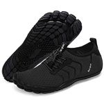 Racqua Water Shoes Quick Dry Barefoot Beach Aqua Sport Swim Surf Pool Hiking Diving Walking for Men Women Black EU 42=UK 9