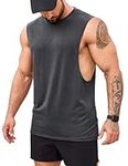 COOFANDY Tank Top Men's Gym Bodybuilding Shirts Sleeveless Muscle Shirts, Gifts for Gym Lovers, Dark grey (1 piece), L