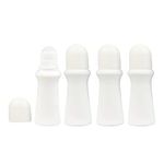 JIHUOO 4 Pcs 75ml Empty Refillable Roller Bottle Plastic Roll On Bottles Reusable Rollerball Bottles DIY Deodorant Containers with Roller Ball