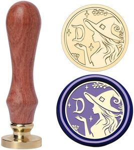 YOLAKIS Alphabet D Wax Seal Stamp Magical Girl Style Initial Letter D Wax Stamp Brass Head Ideal for Decorating Christmas Cards Envelopes Gift Wraps Wedding Invitations(Magic D)
