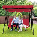 GARTOO 3-Seat Patio Swing Chair, Ou