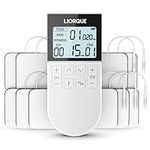 LIORQUE TENS Machine for Pain Relief, Dual Channel TENS Unit EMS Muscle Stimulator with 50 Modes, Rechargeable TENS with 10 TENS Machine Pads Replacement