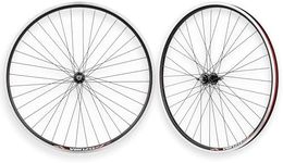 CyclingDeal Road Bike Bicycle 700C Double Wall Alloy Wheelset - Compatible with 6/7/8 Speed Thread-on Freewheel - Bolt-on Axle Front & Rear - 20mm Inner Rim Width