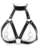 Fashion Leather Waist Belt Harness Punk Gothic Metal Chain Link Waist Straps for Women (Black 4)