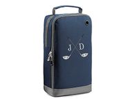 Personalised Golf Shoe Bag Embroidered with Cross Golf Club Design Navy Blue