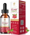 Lukaree Vitamin B12 Sublingual Drops Vegan B12 Vitamins Liquid - 5000 mcg Methylcobalamin, 3000 mcg Adenosyl & 2000 mcg Hydroxy B12, Energy, Focus, Mood & Immune Support - 2 Month Supply, 2 fl oz