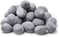 Stanbroil 24pcs Light Weight Ceramic Fiber Pebble Stones for Fire Pit and Fireplace - Grey