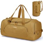 Travel Duffle Bag Men with Shoes Compartment Sports Gym Workout Bag with Wet Pocket 40L Medium 2 in 1 Duffel Backpack for Women Weekender Overnight Bag for Airplane, Brown