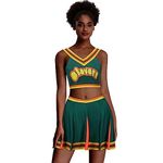 Funhoo Cheerleader Uniform Green Top Mini Skirt Cheerleading Cheer Bring It On Cosplay Costume for School Girls Women Dance Sport Outfit (L)