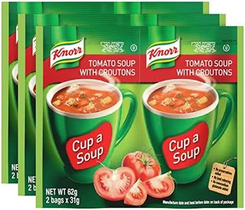 Knorr Tomato Soup Mix with Croutons 1.52oz (3x2 Packs for 6 Pouches Total)| Delicious, Warm, and Ready in Minutes!