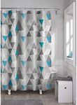 Maytex Vertex PEVA Shower Curtain, Blue/Grey