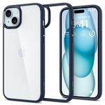 Spigen Ultra Hybrid Back Cover Case Compatible with iPhone 15 (TPU + Poly Carbonate | Navy Blue)