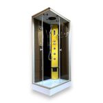 Shower Cabin Model Taormina 100 x 70 cm Enclosure Bath Opening Left Hydro Massage Radio