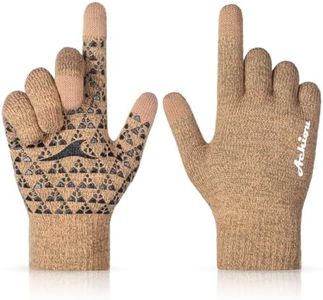 Achiou Winter Gloves for Men Women, Touch Screen Texting Warm Gloves with Thermal Soft Knit Lining,Elastic Cuff