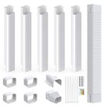 Powrocket Mini Split AC Line Set Cover Kit,Decorative PVC Pipe Lineset Covers for Ductless Mini Split,Central Air Conditioners and Heat Pumps,White (3" W 9Ft L)