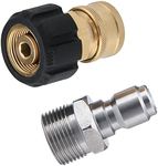 JOEJET Pressure Washer Adapter Set, M22 to 3/8" Quick Connect for Pressure Washer Hose, M22 14mm to M22 Metric Fitting, 5000 PSI