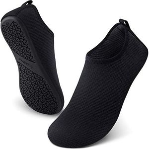 SEEKWAY Water Shoes Quick-Dry Aqua Socks Barefoot Slip-on for Beach Pool Swim River Yoga Lake Surf Women Men Black SK001