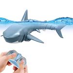 3T6B Remote Control Shark Toy for Kids Adults, RC Shark Boat Toy High Simulation RC Flexible Shark Toy, Swimming Pool Bathroom Toy for Boys and Girls