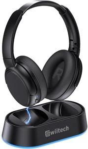 Wireless Headphones for TV Watching, TV Headphones with Transmitter Charging Base, Bluetooth V5.3, No Lip-Sync Delay, Clear Voice, Plug & Play, Comfortable Over-Ear for Seniors, Gifts for Elderly