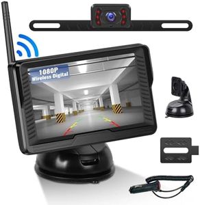 Caméra de Recul sans Fil, Moniteur HD 4,3", 1080P 120° Grand Angle Caméra Arrière pour Vision Nocturne Infrarouge, Étanche IP68, Caméra de Recul Kit pour Camion Camping Car Tracteur agricole 12V