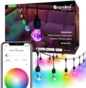 Nanoleaf Outdoor Garden Gem String Lights Mains Powered, 30M Music Sync Party Light Starter Kit, 40 Addressable RGBWIC Bulbs, IP65 Waterproof, Matter over WiFi App & Voice Control (Alexa Google Apple)
