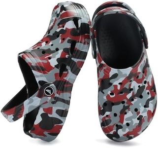 Tormigo Boys Girls Comfortable Garden Clogs | Slip-On Mules Slides Sandals Beach Slipper for Little/Big Kid | Size 1 Camo Red Black