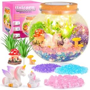 Unicorn Gifts for Girls - Light up Unicorn Terrarium Kit for Kids - DIY Unicorn Arts & Crafts Toy - Birthday Gifts for Kids Age 5 6 7 8-12 Year Old Girl Gift