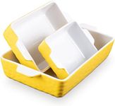 Baking Dish Set of 3 Piece, Ceramic Casserole Dishes for Oven, Bakeware Rectangular Baking Pan Set with Handles for Kitchen, Porcelain Bakeware for Cake, Lasagna, 6.5''/8.74''/11.7''