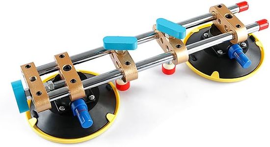 LOZLIN 6Inch Stone Seam Leveling Suction Cup Tool Vacuum Suction Clamp for Quartz Slab Granite Marble Countertop Installation with Gap Alignment Tool