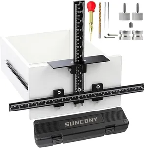 Cabinet Hardware Jig All Aluminum Alloy,Adjustable Drill Guide Template Tool for Installation of Door Drawer Front Knobs Handles and Pulls