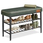 VASAGLE EKHO Collection - Shoe Bench, Storage Bench, Shoe Rack Bench Entryway, Forest Green ULSB054C01