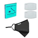 Onroad Co. Reusable and Washable Anti Pollution Masks with 2 PM 2.5 Replaceable Filters - Black Color, Large (Ideal for 60-90 kgs body weight)