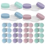 Contact Lens Case, 20 Pcs Left/Right Eyes Portable Contact Lens Storage Case, Bulk Contact Lens Case for Contact Lens Storage in Travel, Work, Home (4 Colors)