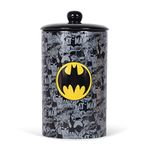 DC Comics Batman Vintage Ceramic Dog Treat Jar | 10"x 5" Dog Treat Jar with Lid | Dishwasher Safe Batman Black Dog Food Storage Container Cylinder for Dog Treats