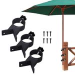 VANROUG 3 Pack Black Heavy Duty Patio Umbrella Stand, Patio Umbrella Stand Corner Mount for Deck Railing Fences, Balcony or Yard