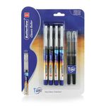 Cello Butterflow Classic Roller Pen Set | Pack of 4 Roller Pens | 2 Blue & 2 Black Ink Colour Pens + 2 Jumbo Refills | Smooth Writing Experience | For Students and Office Use | Best Pen for Exams