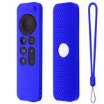 Dealfreez Protective Silicone Case Compatible with New Siri Apple TV 4k 2nd Generation Remote Skin-Friendly Shock Proof Anti-Slip Washable Protective Cover Sleeve (Blue)