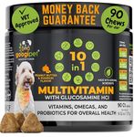 Googipet 10 in 1 Dog Multivitamin Chewable with Dog Probiotics for Gut Health, Dog Vitamins and Supplements w/Vitamin C & Glucosamine for Joint Support - Omega 3s (Peanut Butter & Pumpkin Flavor)