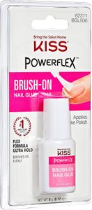 KISS Powerflex Brush-On Nail Glue – Ultra Hold Flex Formula for False Nails
