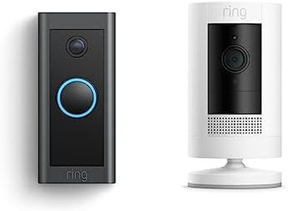 Ring Video Doorbell Wired with Ring Stick Up Cam (White)