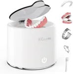 Ultrasonic Retainer Cleaner, KECOOLKE 48kHz Retainer Cleaner Machine for Dentures, Mouthguard, Braces, Night Guard, Toothbrush, Jewelry with Dental Cleaning Pod-Cool White
