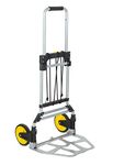 Proper Mount Folding Hand Truck and Dolly, 120 kg Capacity Heavy-Duty Luggage Trolley With Telescoping Handle and Rubber Wheels, Silver, Black, Yellow