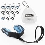 HIAARO 12-Pack Football Mouthguard with Straps and Case, Youth & Adults Sports Mouth Guard for Rugby, Hockey, Boxing, MMA, Basketball