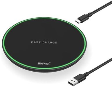 Qi-EPP 15W Fast Wireless Charger, HOVNIER Wireless Charging Pad for iPhone 15 14 13 12 11(Mini, Plus, Pro/MAX), Huawei Mate/P Series, Samsung Galaxy S23/S22/S21/S20, Air Pods Pro/Galaxy Buds (Black)