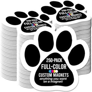 Magnet Me Up Custom 5 Inch Pawprint Magnet, 250 Pack, Customizable Magnet for Businesses, Personal Use, Choose Your Text, Upload Image, Magnetic Vinyl for Car and Any Magnetic Surface, Crafted in USA