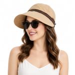BAERFIT Summer Cap for Women Fashion Wide Brim Sun Hats Sun Visor Caps for Women Bucket Hat Lightweight Packable UV Protection Cap Ladies Hat for Travel, Daily, Hiking, Beach (Khakhi)