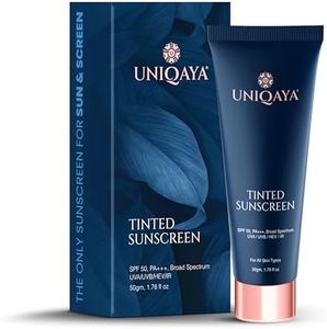 Uniqaya Tinted Sunscreen Spf 50 PA+++|Tinted Sunscreen for Men & Women Sunscreen for Oily Skin & Dry Skin |Blue Light Protection No White Cast, Lightweight